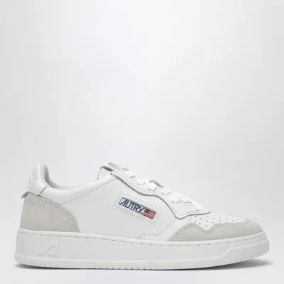 Autry Medalist Low Sneakers In White Leather And Suede In Animal Print