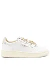 Autry Medalist Low Sneakers In White Leather And Suede Heel Tab Shoes
