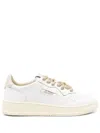 Autry Medalist Low Sneakers In White Leather And Suede Heel Tab Shoes