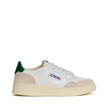 Autry Medalist Low Sneakers In White/amazon Leather In Multi