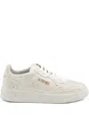 Autry Medalist Low Sneakers In Worn-out Effect Suede With Rhinestones Shoes In White