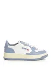 Autry Medalist Low Sneakers Bicolor In White And Tempest Leather Shoes In Blue