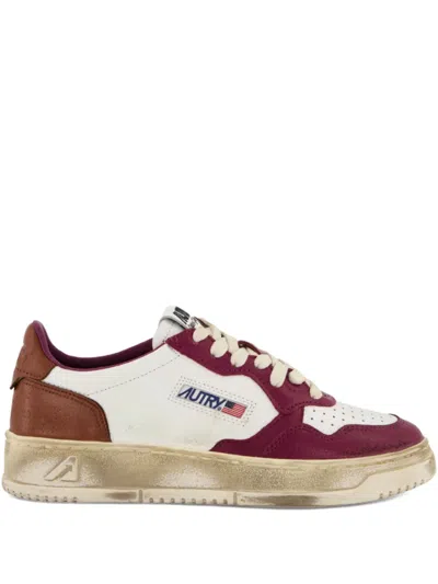 Autry Medalist Leather Low-top Sneakers In Brown