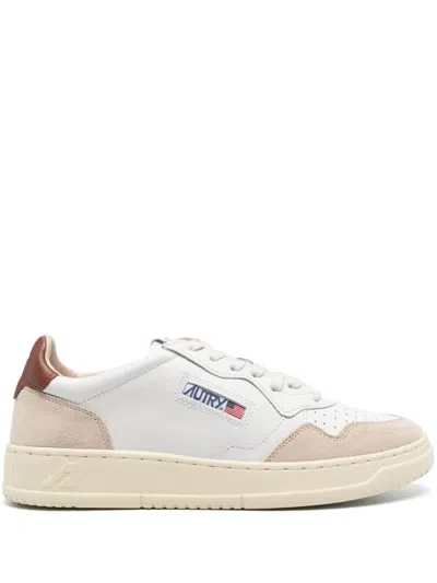 Autry Leather Sneakers With Perforated Toebox And Round Toe In White