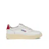 Autry White Leather Medalist Sneakers In Red