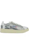 Autry Sequined Low Top Sneakers With Fabric Upper In Silver