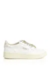 Autry Medalist Low Sneakers In White Leather And Suede Heel Tab In White