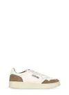 Autry White And Light Beige Leather Medalist Sneakers In White
