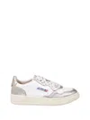 Autry Low Sneaker With Metallic Accents And Perforated Detailing In Metallic