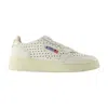 Autry White Medalist Perforated Leather Sneakers In White