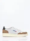 Autry 'medalist' Sneakers In White Leather And Brown Suede In White