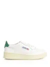 Autry Perforated Leather Low-top Sneakers With Green Accents In Multi