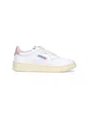 Autry Classic Low-top Sneakers With Perforated Detailing In White/pink
