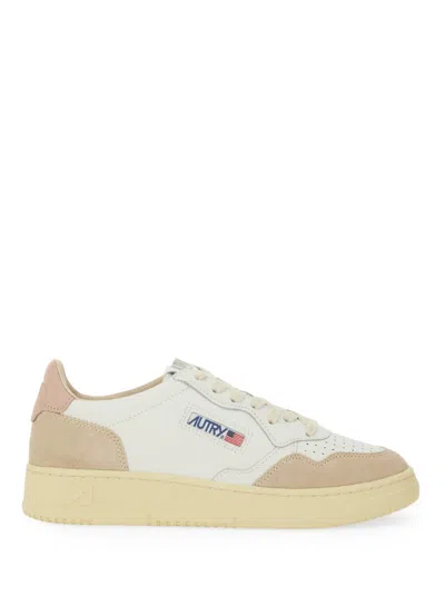 Autry Medalist Low Suede And Leather Sneakers In White