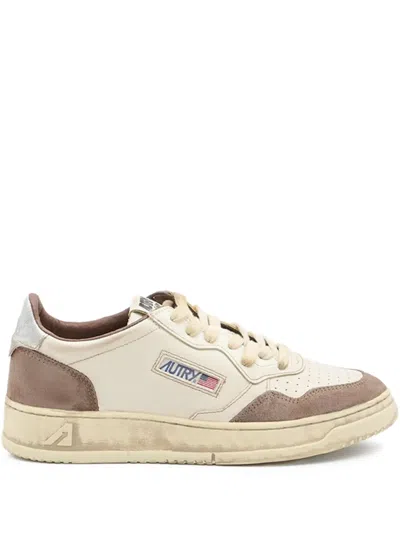 Autry Medalist Low Suede-insert Leather Sneakers In White