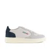 Autry Medalist Low Blue Sneaker With Contrasting Back Patch In Leather And Suede Man In Blue