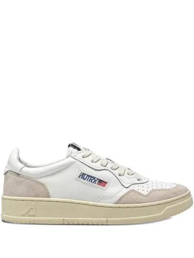 Autry Low-top Sneakers With Hybrid Leather Design And Metallic Accent In Multi