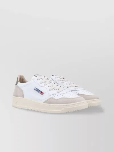 Autry Medalist Low Suede Perforated Rubber Sneakers In White
