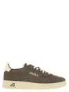 Autry Low-top Suede Sneakers With Rubber Sole And Lace-up Closure In Green