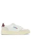 Autry Medalist Low Sneakers In White And Burgundy Suede And Leather In Multi