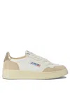 Autry 'medalist' White Low Top Sneakers With Logo Patch On Tongue And Side In Leather Blend Woman In Neutral