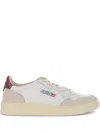 Autry Medalist Low Sneakers With Suede Inserts And Contrasting Heel In White