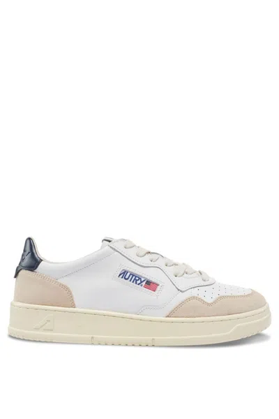 Autry Medalist Low Suede Sneakers With Breathable Design In Neutral