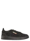 Autry Medalist Low Suede Trainers With Rhinestones In Black