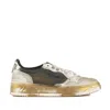 Autry Metallic Leather Low Top Sneakers In Multi