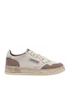 Autry Medalist Low Suede-insert Leather Sneakers In Brown