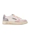 Autry Medalist Low Super Vintage Womans Sneakers In White And Rose In Multi