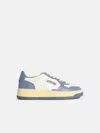 Autry 'medalist Low' 'tempest' White And Light Blue Leather Sneakers In Blue