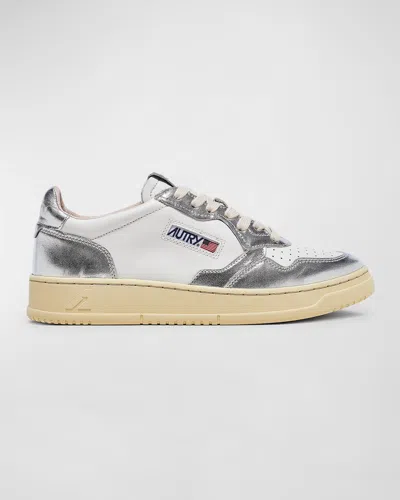 AUTRY MEDALIST LOW-TOP BICOLOR LEATHER SNEAKERS