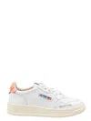 Autry Medalist Low-top Leather Sneakers In White And Peach In White