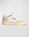 Autry Low Top Sneakers In Calf Leather And Suede In White