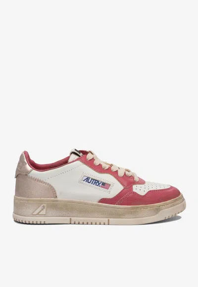 Autry Medalist Low-top Sneakers In White, Red, Pink