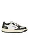 Autry Medalist Sneakers In White/black Leather In Black