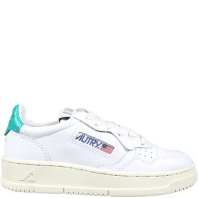 Autry Medalist Low-top Sneakers For Kids In Wht/emrld