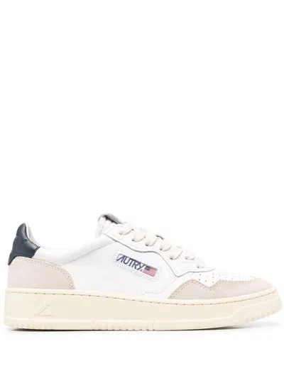 Autry Medalist Low-top Sneakers In Leat/suede Wht/blue