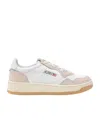Autry Medalist Low-top Mixed Leather Sneakers In Nude