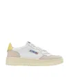 Autry 01 Sneakers In White Suede And Leather In Nude