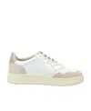 Autry Leather Sneakers With Contrast Heel Tab In Nude