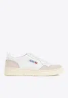Autry 'medalist' White Low Top Sneakers With Beige Suede Details In White