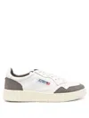 Autry Low Sneaker With Contrast Panels And Perforated Toe In Neutral