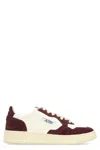 Autry Sneakers Medalist Low In Avory And Burgundy Glittered Leather. In Brown