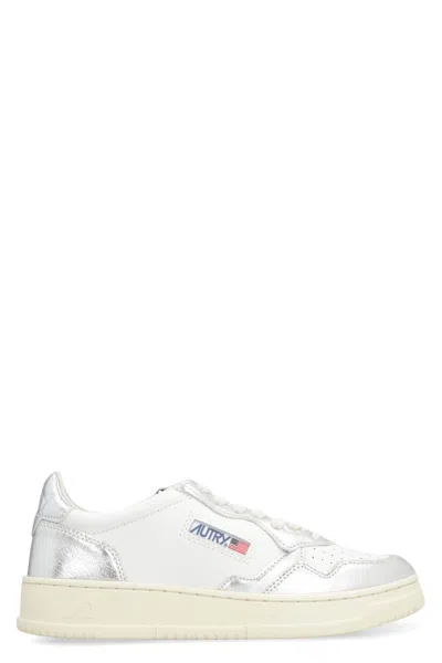 Autry Medalist Leather Low-top Sneakers In Metallic