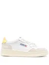 Autry 01 Sneakers In White Suede And Leather In White