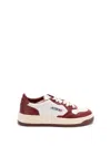 Autry Pink And White 'medalist' Low Top Sneakers In White