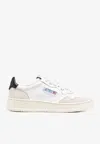 Autry Medalist Low Sneakers In Two - Tone Leather And Suede With Lettering Game Set Match In White