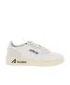 Autry Medalist Low White Sneakers With Suede Inserts And Logo Print On Platform In Leather Woman  In White